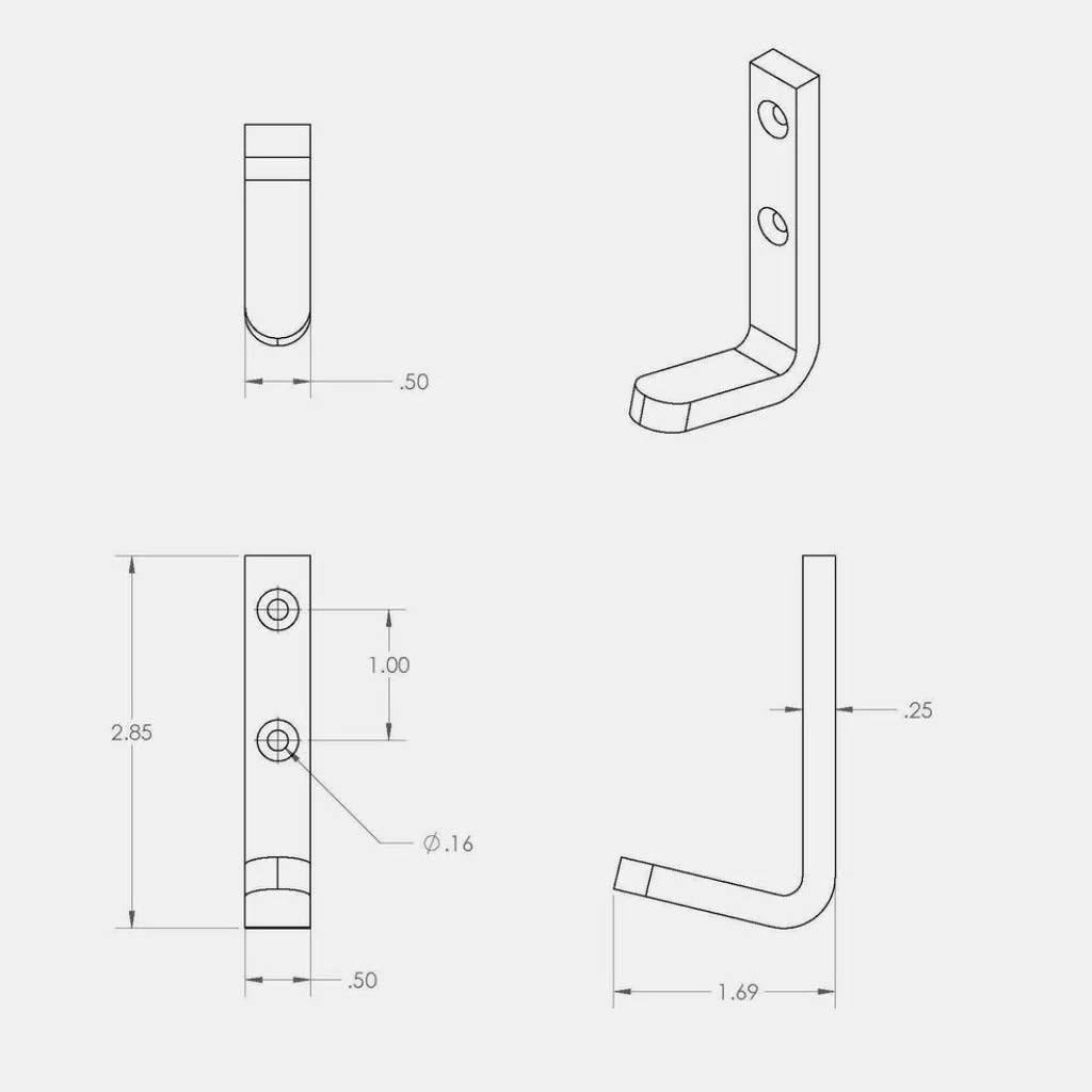 Charlie Single Hook - Rockland Interiors Inc.