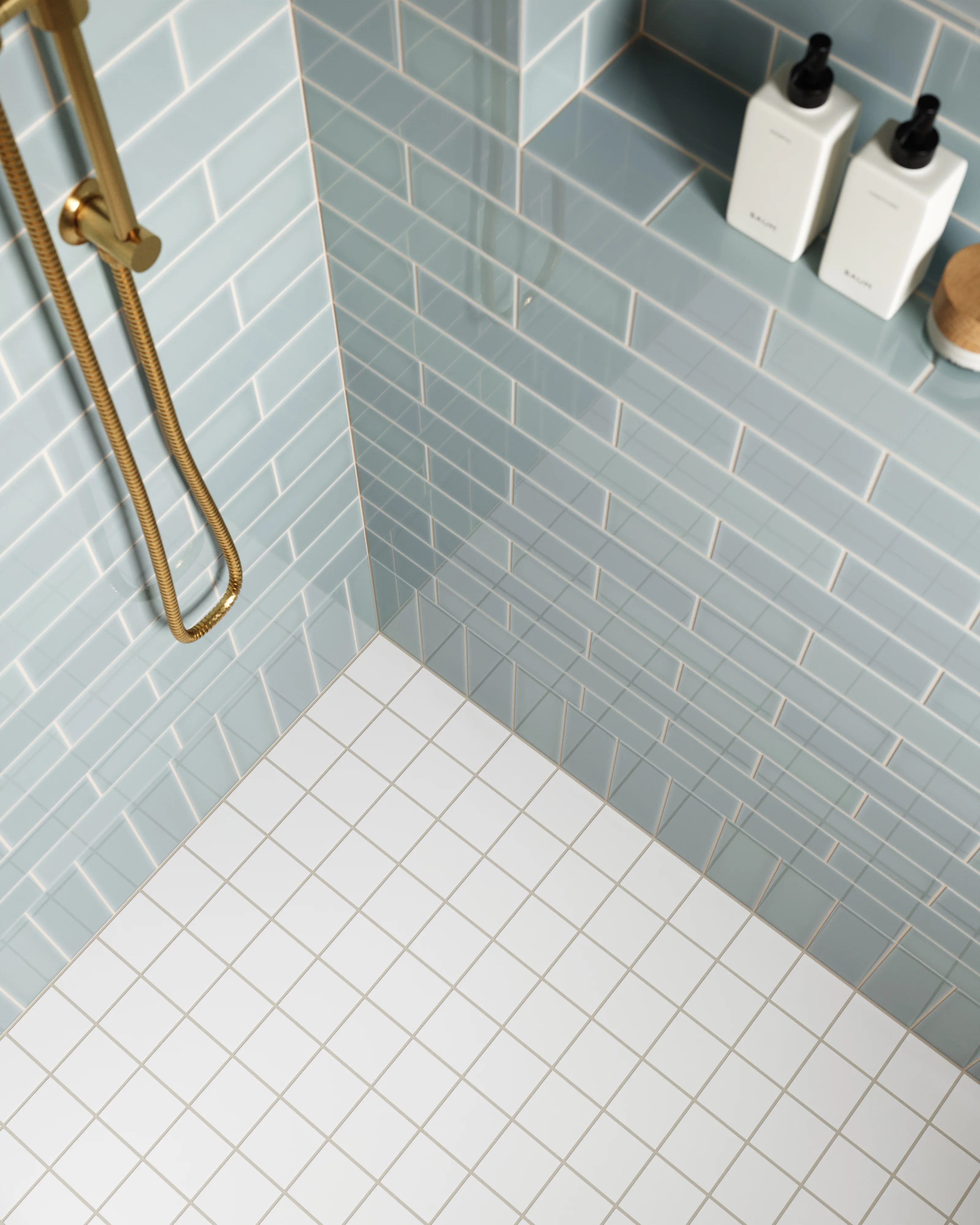 3x3 Straight Set Sheeted Natural Press Ceramic Mosaic Tile in Salt Creek Matte - Rockland Interiors Inc.