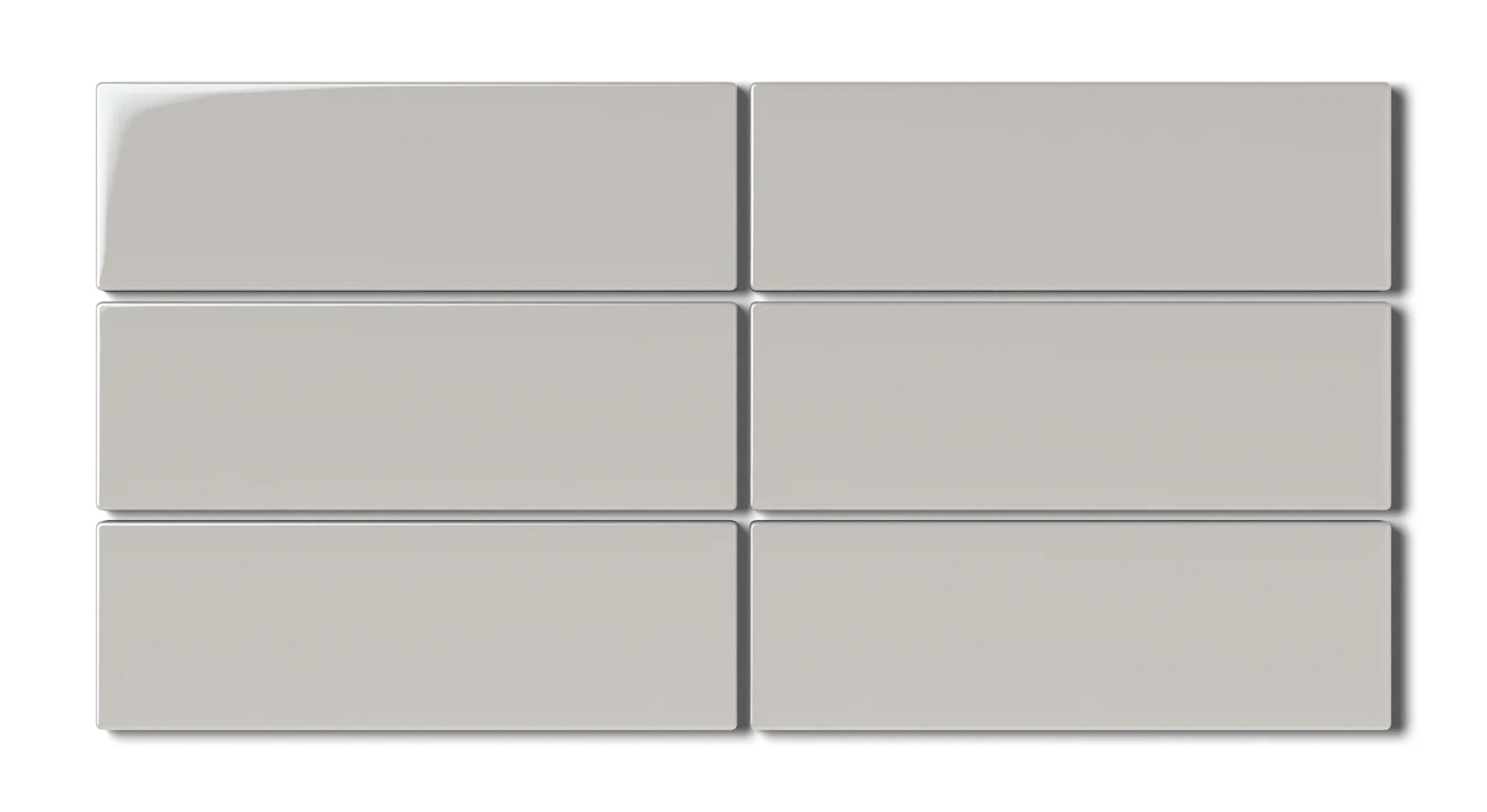 2x6 Natural Press Ceramic Tile in Titanium Grey Gloss - Rockland Interiors Inc.