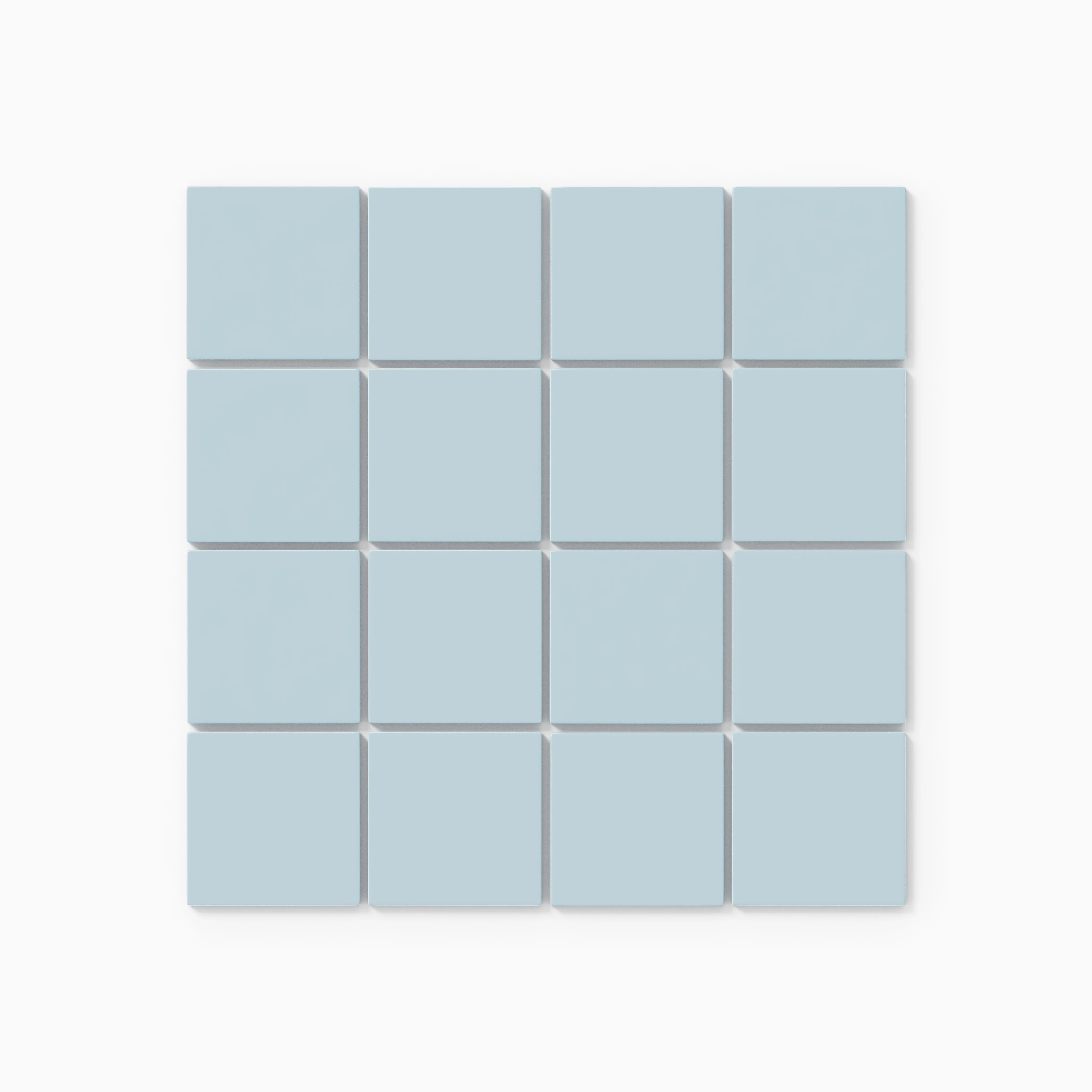 3x3 Straight Set Sheeted Natural Press Ceramic Mosaic Tile in Egyptian Blue Gloss - Rockland Interiors Inc.