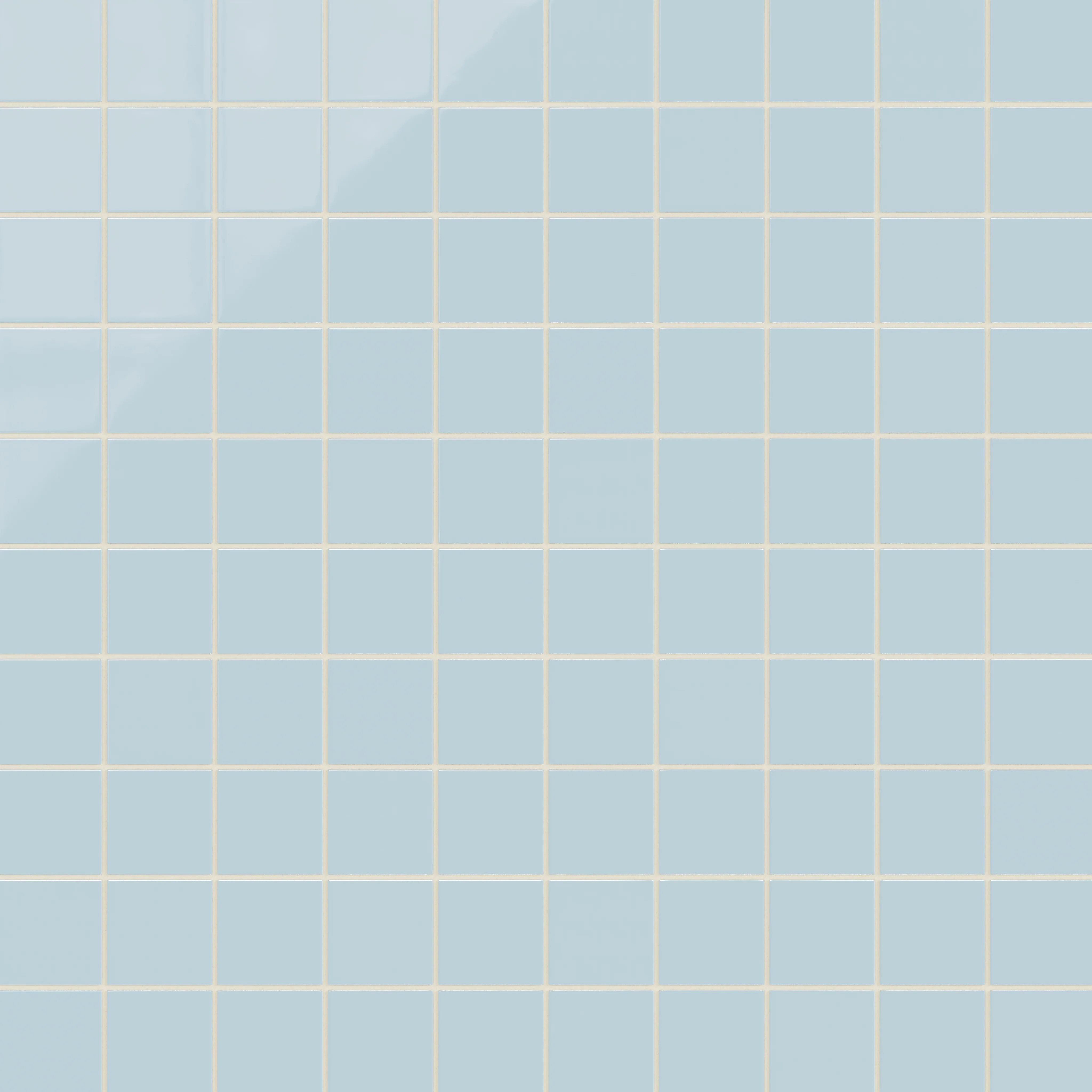 3x3 Straight Set Sheeted Natural Press Ceramic Mosaic Tile in Egyptian Blue Gloss - Rockland Interiors Inc.