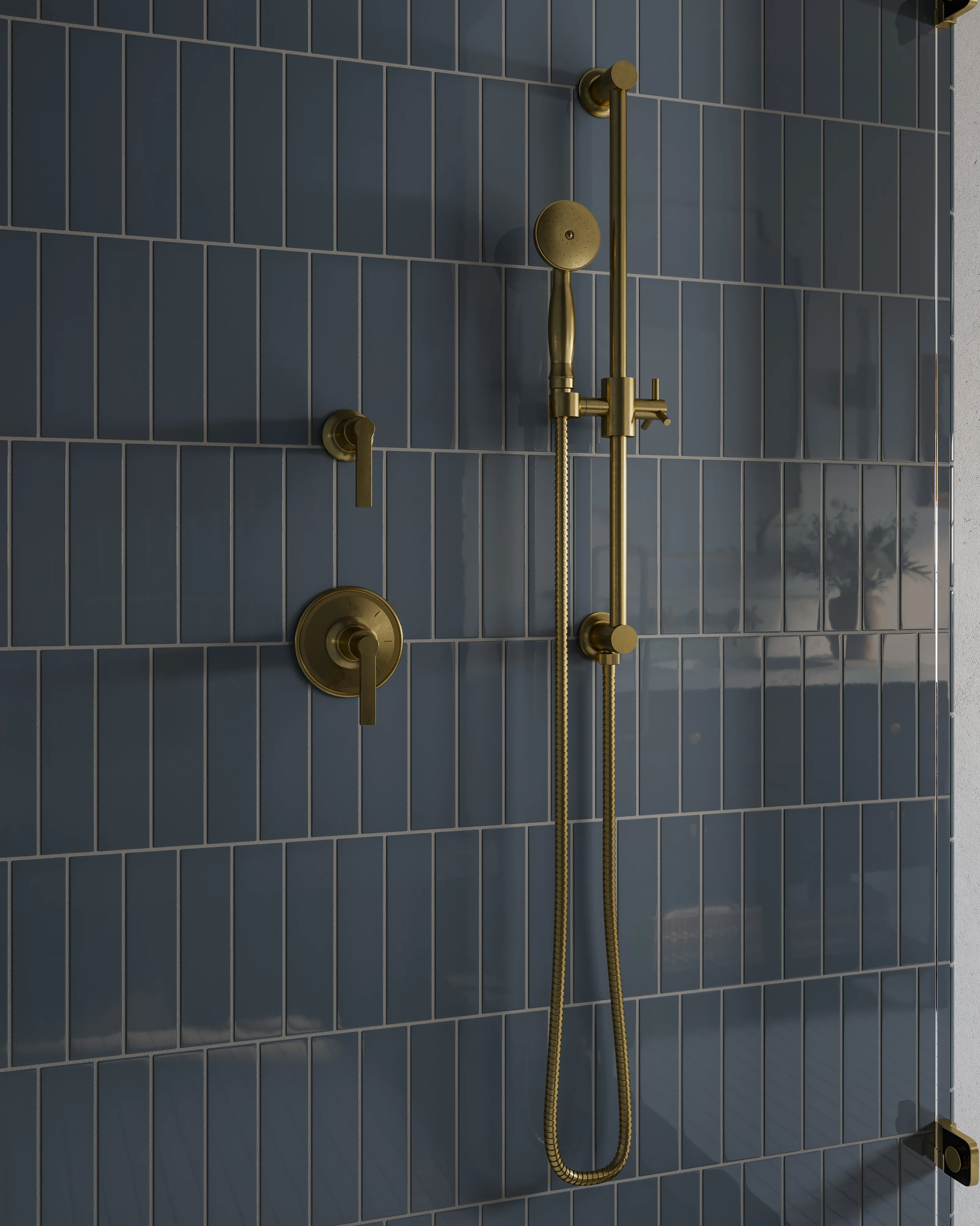 2x8 Natural Press Ceramic Tile in Indigo Gloss - Rockland Interiors Inc.