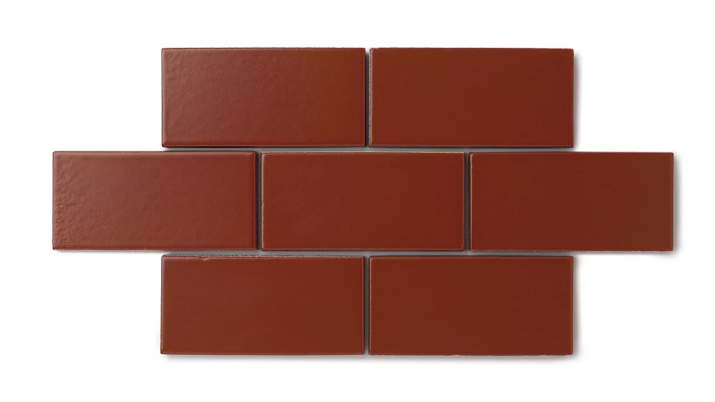 6x12 Natural Press Ceramic Tile in Carmine Matte - Rockland Interiors Inc.