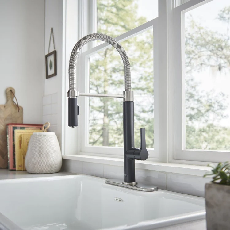 Grayson Semi-Pro Single-Handle Pull-Down Kitchen Faucet - Matte Black - Rockland Interiors Inc.