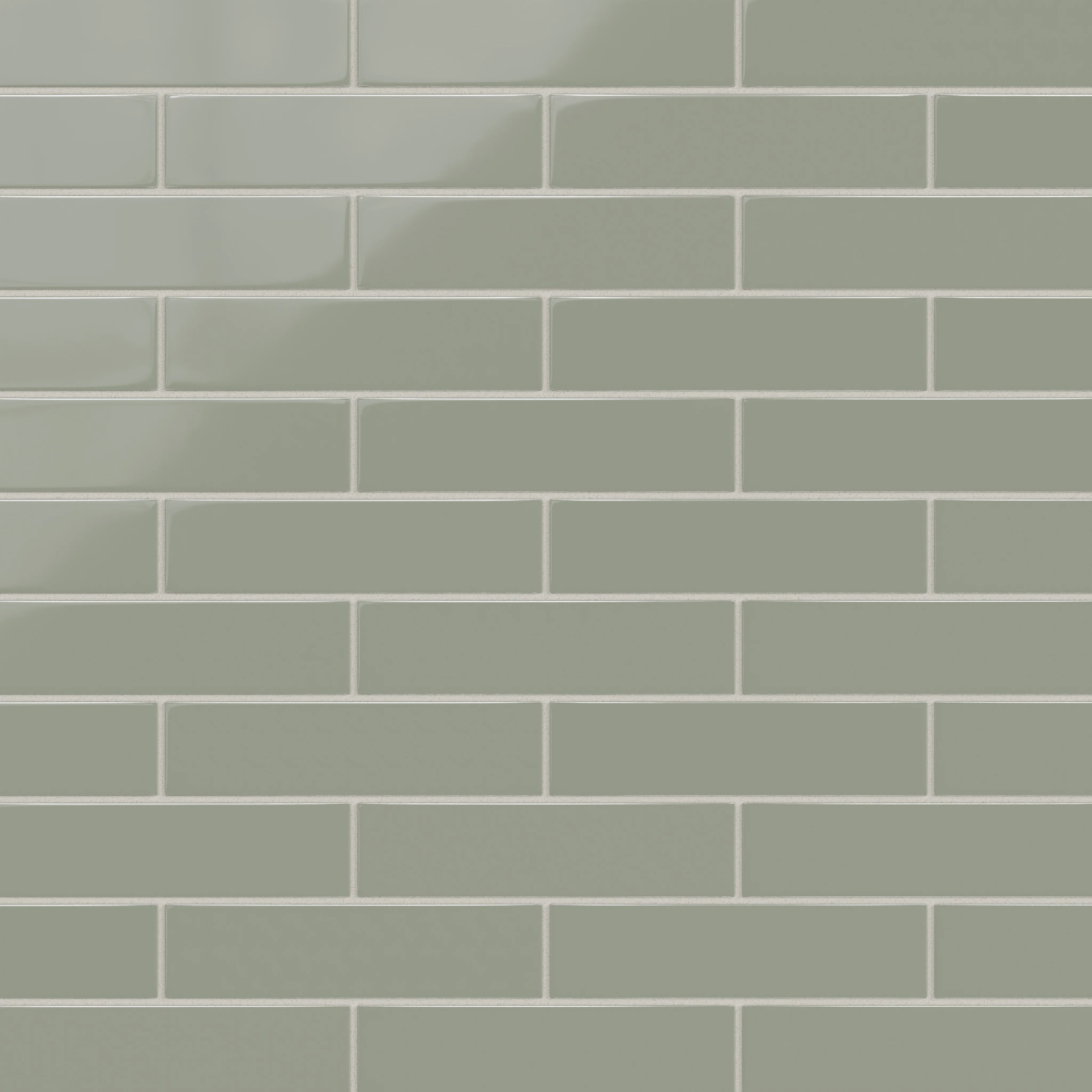 2x8 Natural Press Ceramic Tile in Terre Verte Gloss - Rockland Interiors Inc.