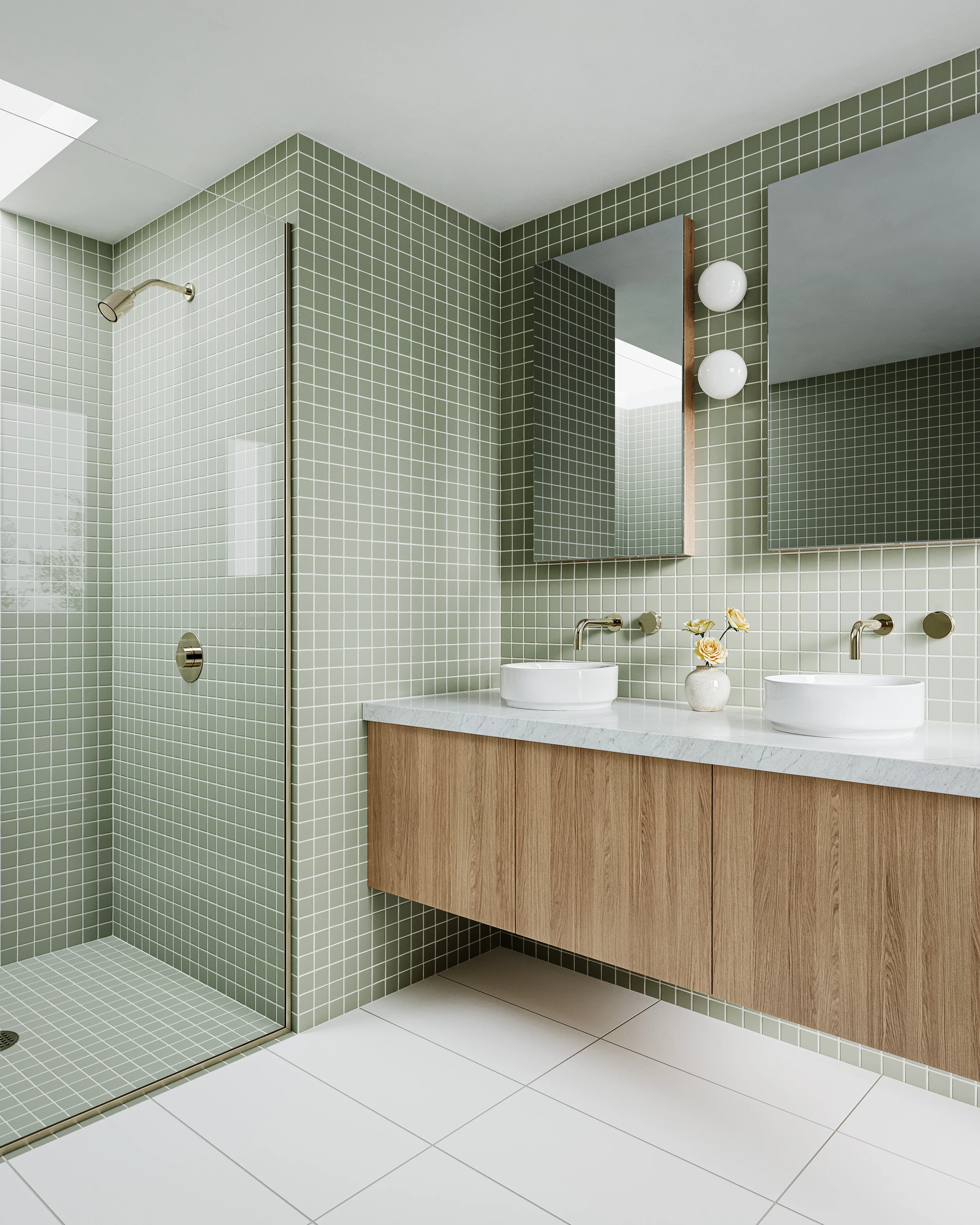 2x2 Straight Set Sheeted Natural Press Ceramic Mosaic Tile in Manzanita Matte - Rockland Interiors Inc.