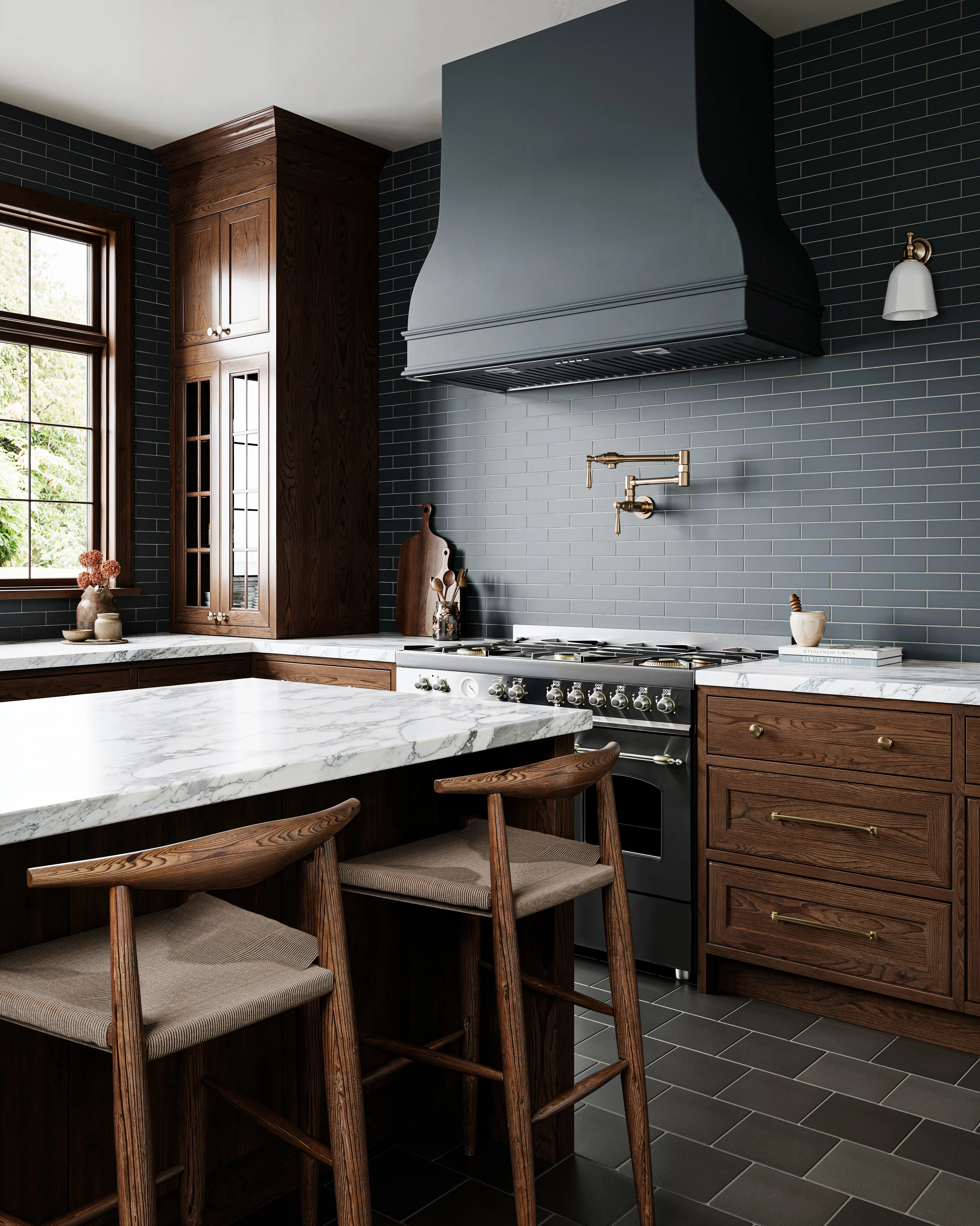 2x8 Natural Press Ceramic Tile in Indigo Matte - Rockland Interiors Inc.