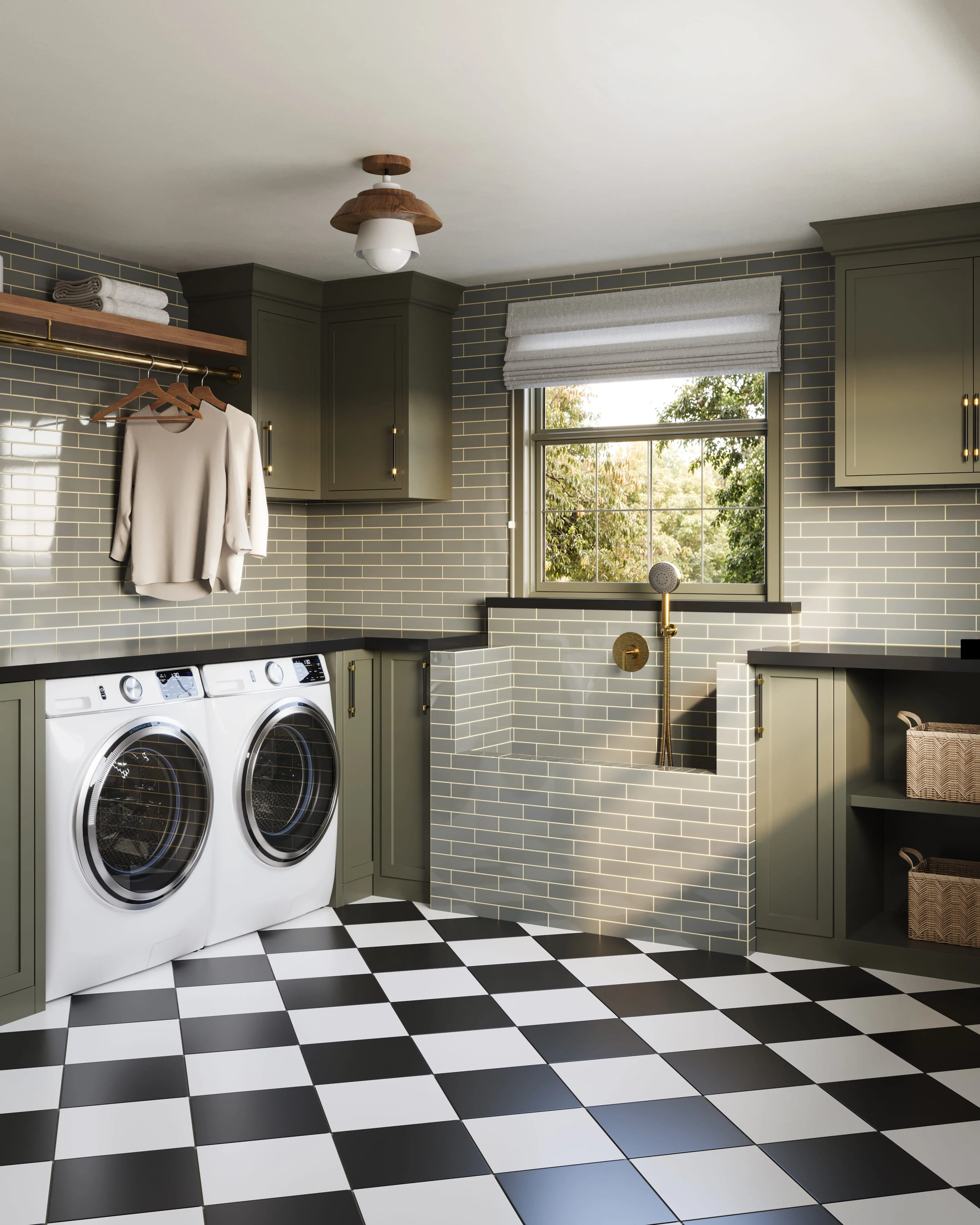 12x12 Natural Press Ceramic Tile in Salt Creek and Bone Black - Rockland Interiors Inc.