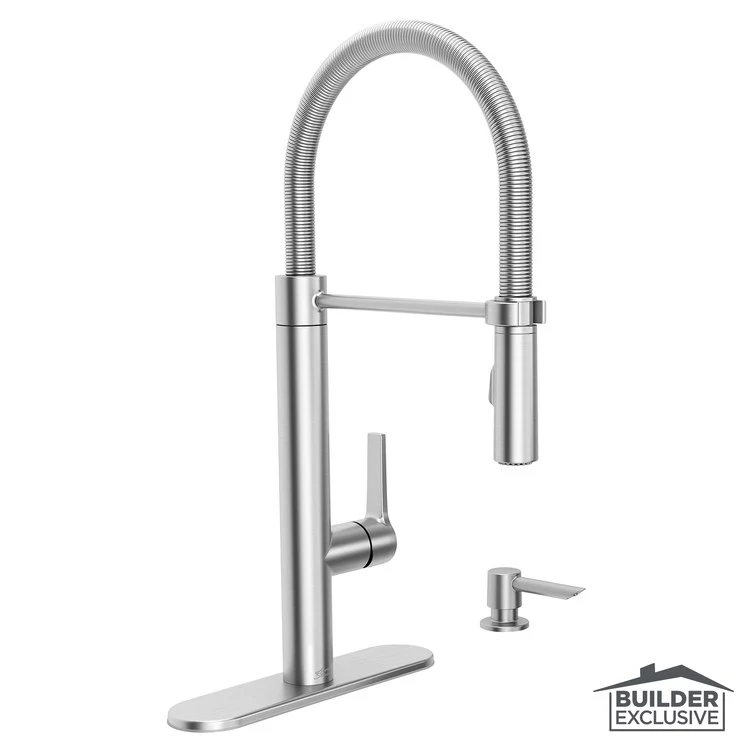 Grayson Semi-Pro Single-Handle Pull-Down Kitchen Faucet - Stainless Steel - Rockland Interiors Inc.