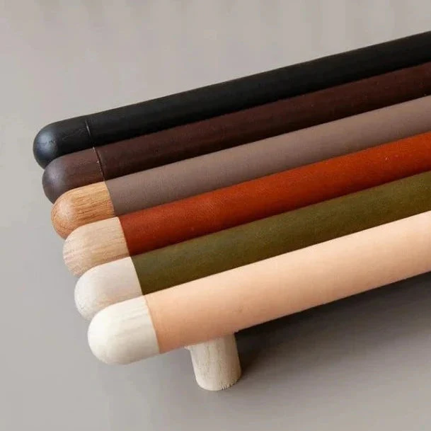 Chapman Wood Bar Pull With Leather - Rockland Interiors Inc.